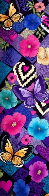 Free butterfly bookmarks of a butterfly with woven blue theme